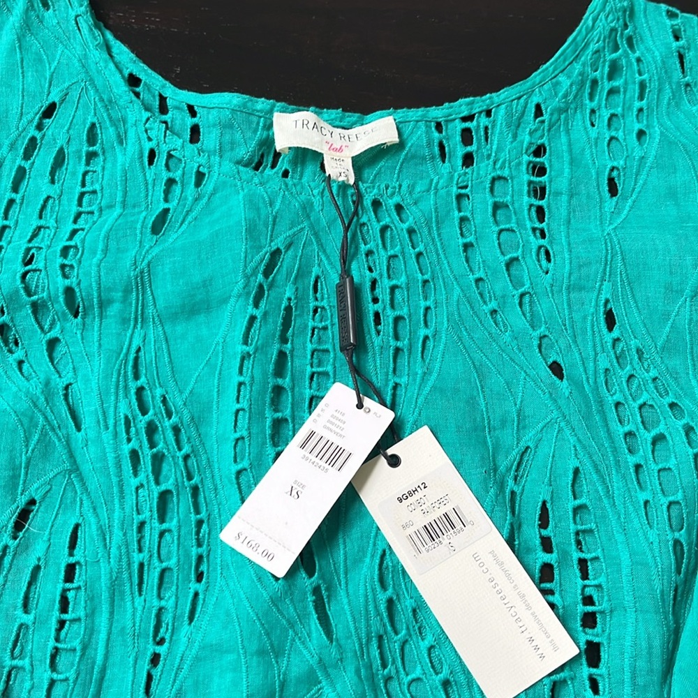 Anthropologie- Tracy Reese Teal Lace Women’s Top, Size XS - Picture 4 of 4
